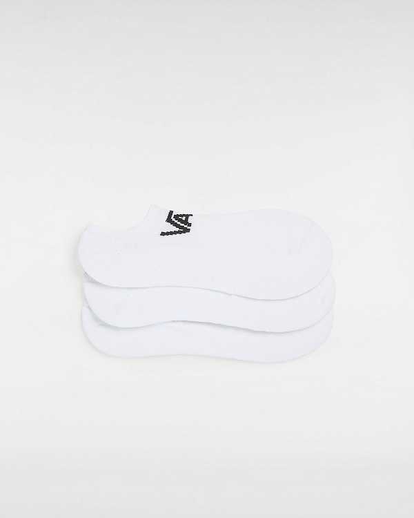 White Unisex Vans Classic Kick (3 Pairs) Socks Canada | VN3021495