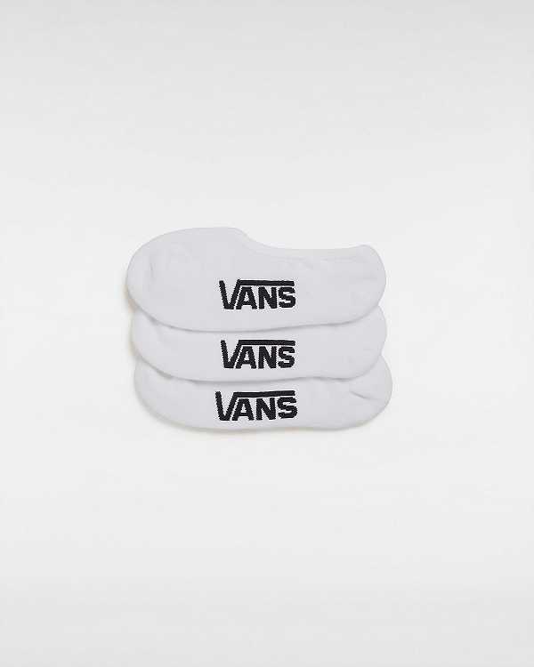 White Unisex Vans Classic No Show (3 pairs) Socks Canada | VN8324671