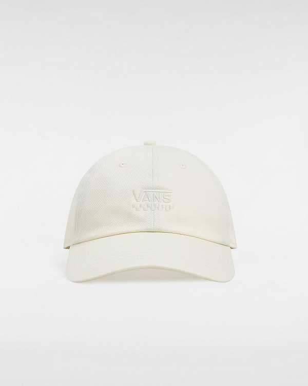 White Unisex Vans Court Side Curved Bill Jockey Hats Canada | VN8361925
