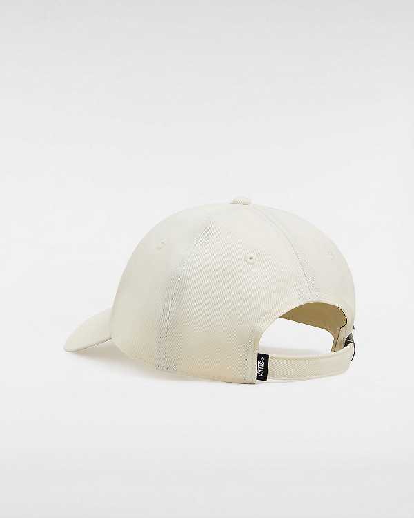 White Unisex Vans Court Side Curved Bill Jockey Hats Canada | VN8361925