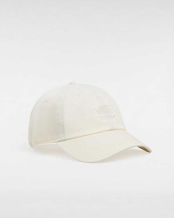 White Unisex Vans Court Side Curved Bill Jockey Hats Canada | VN8361925