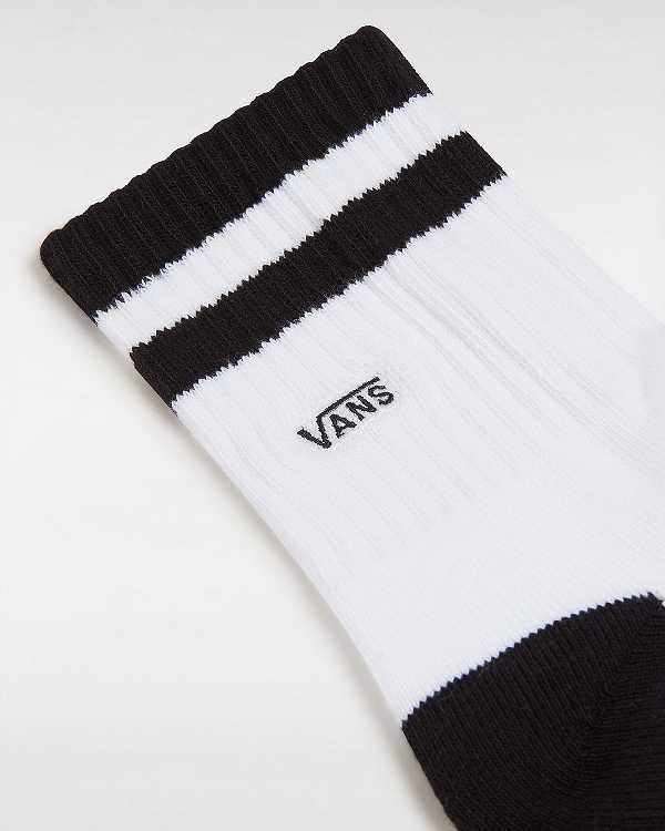 White Unisex Vans Half Crew (1 Pair) Socks Canada | VN3751289