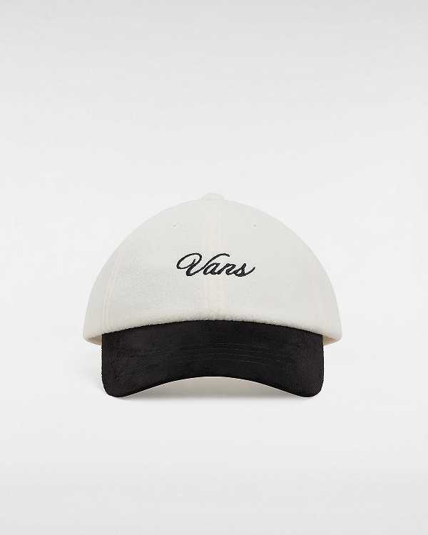 White Unisex Vans Script Curved Bill Jockey Hats Canada | VN6754839