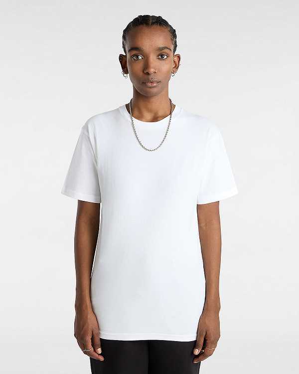 White Women Vans Basic T Shirts Canada | VN0451263