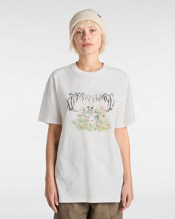 White Women Vans Birdbath T Shirts Canada | VN2695173