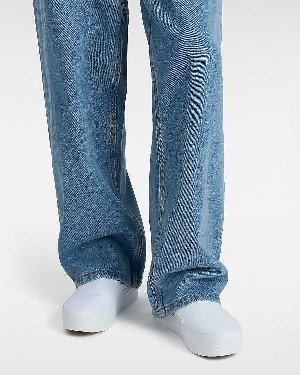White Women Vans Classic Slip-On Platform Shoes Canada | VN0837296
