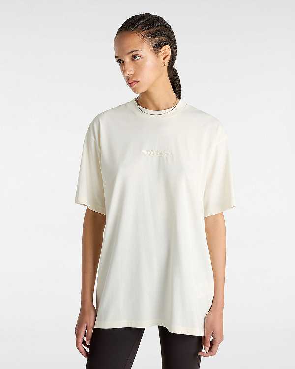 White Women Vans Essential Loose T Shirts Canada | VN5986742