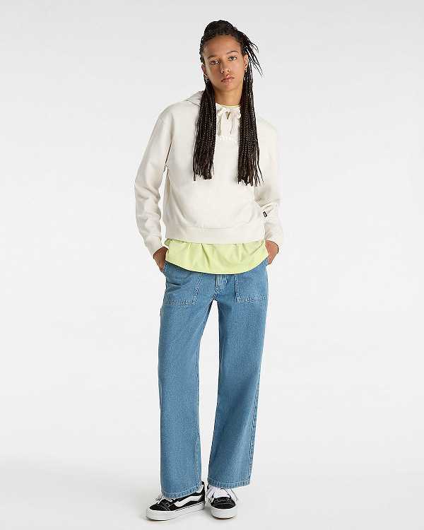 White Women Vans Essential Relaxed Fit Hoodie Canada | VN3647025