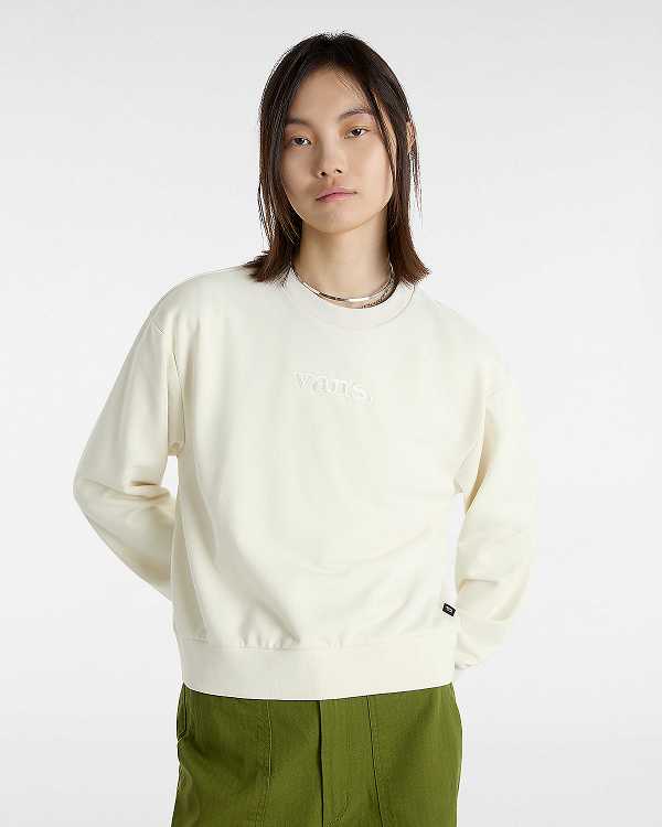 White Women Vans Essential Relaxed Fit Sweatshirt Canada | VN8013264