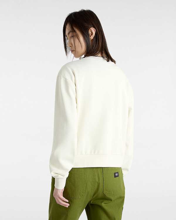White Women Vans Essential Relaxed Fit Sweatshirt Canada | VN8013264