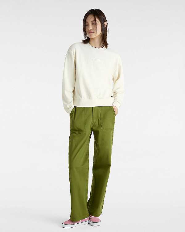 White Women Vans Essential Relaxed Fit Sweatshirt Canada | VN8013264