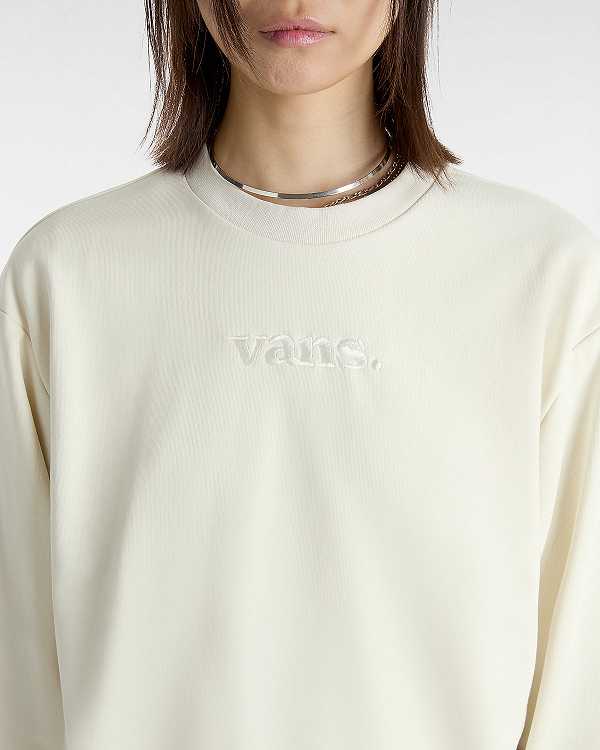 White Women Vans Essential Relaxed Fit Sweatshirt Canada | VN8013264