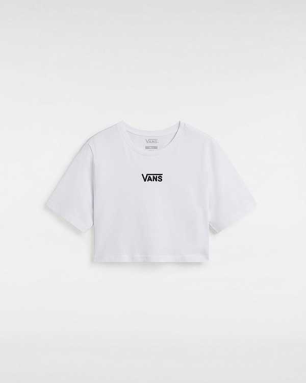 White Women Vans Flying V Crew Crop T Shirts Canada | VN3015679
