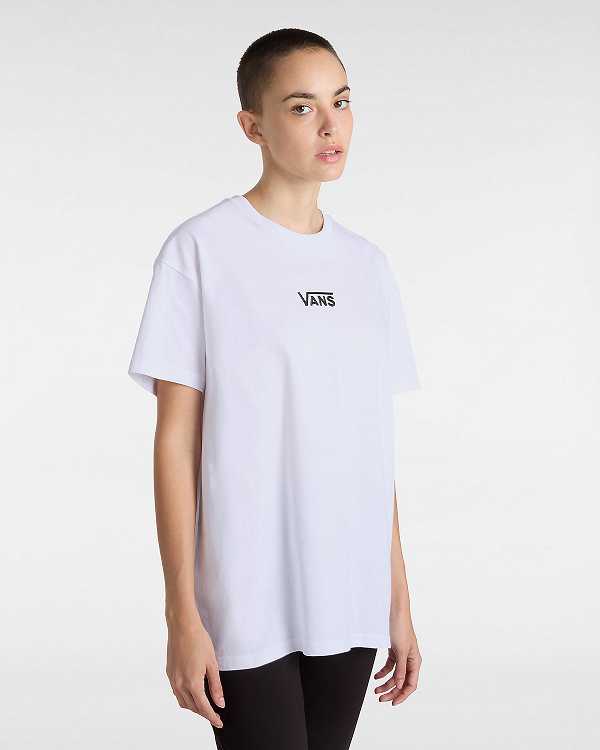 White Women Vans Flying V Oversized T Shirts Canada | VN3076519