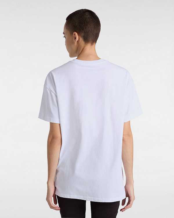 White Women Vans Flying V Oversized T Shirts Canada | VN3076519