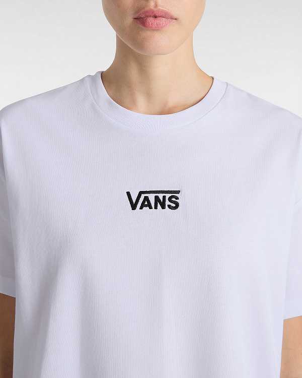 White Women Vans Flying V Oversized T Shirts Canada | VN3076519
