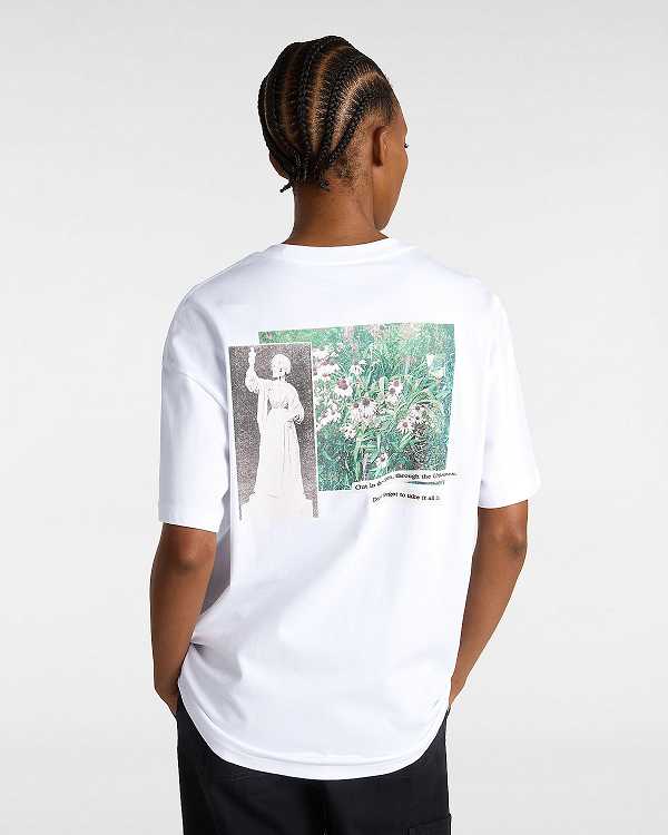 White Women Vans Garden T Shirts Canada | VN6289015