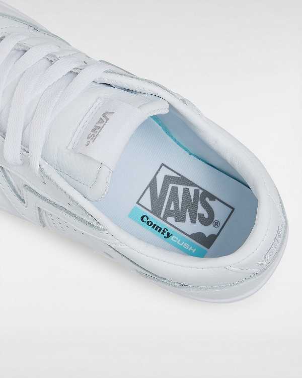 White Women Vans Leather Lowland Comfycush Sneakers Canada | VN6092385