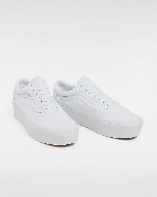 White Women Vans Old Skool Platform Shoes Canada | VN8195237
