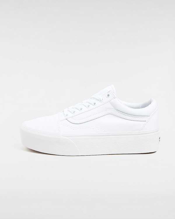 White Women Vans Old Skool Platform Shoes Canada | VN8195237
