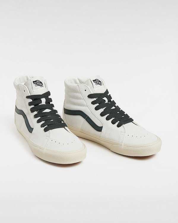 White Women Vans Sk8-Hi Oversized Laces Skate Shoes Canada | VN3428091