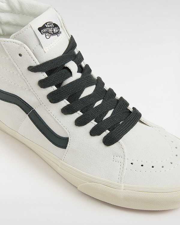 White Women Vans Sk8-Hi Oversized Laces Skate Shoes Canada | VN3428091