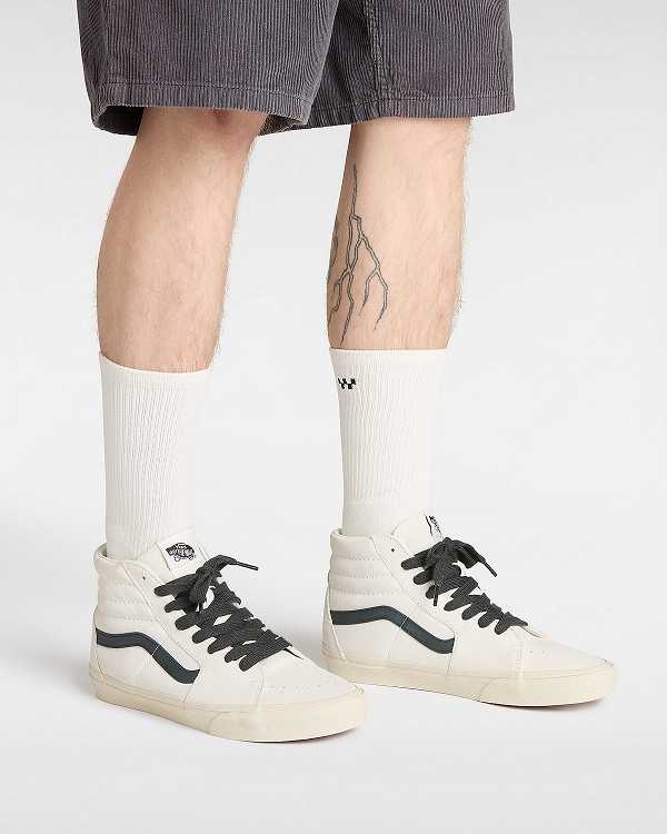 White Women Vans Sk8-Hi Oversized Laces Skate Shoes Canada | VN3428091