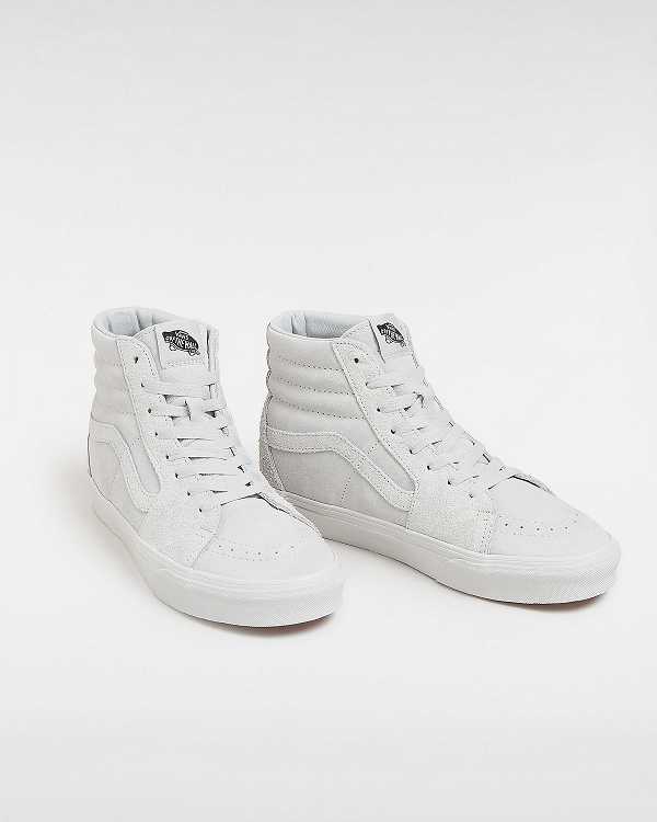 White Women Vans Sk8-Hi Suede Mix Skate Shoes Canada | VN2810534
