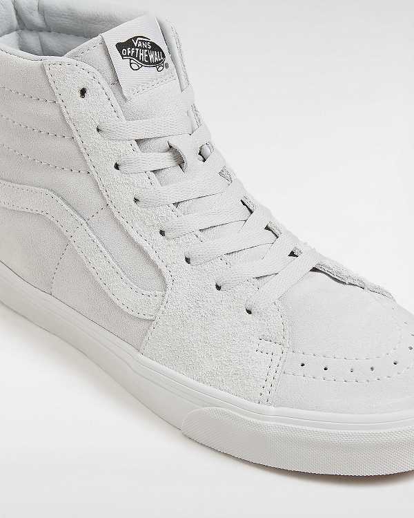 White Women Vans Sk8-Hi Suede Mix Skate Shoes Canada | VN2810534
