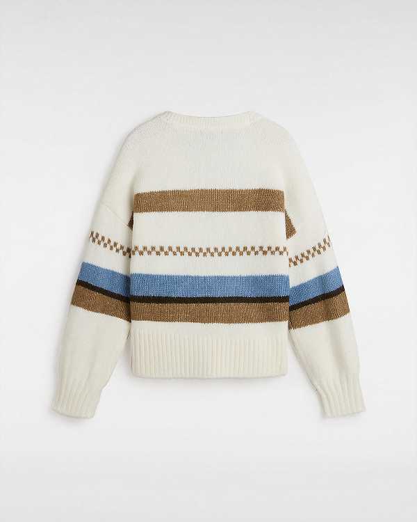 White Women Vans Valerie Stripe Cardigan Canada | VN5964203