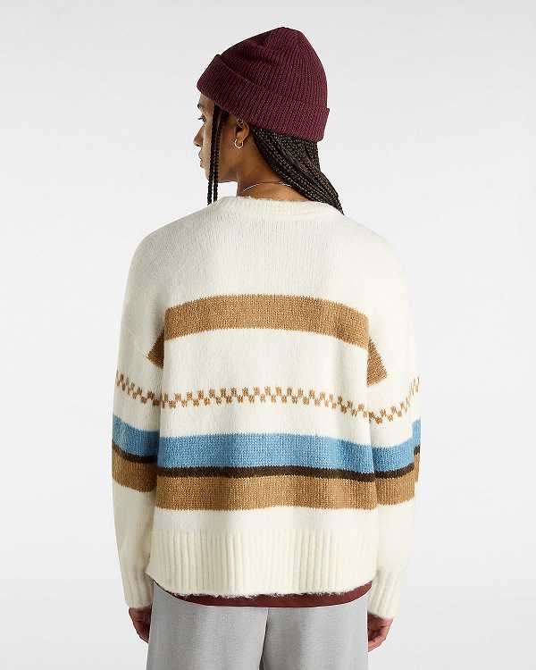 White Women Vans Valerie Stripe Cardigan Canada | VN5964203