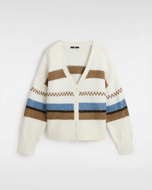 White Women Vans Valerie Stripe Cardigan Canada | VN5964203