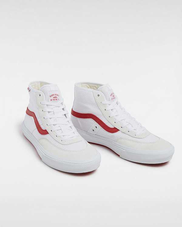 White / Beige Men Vans Crockett High Skate Shoes Canada | VN4370681