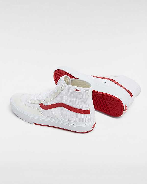 White / Beige Men Vans Crockett High Skate Shoes Canada | VN4370681