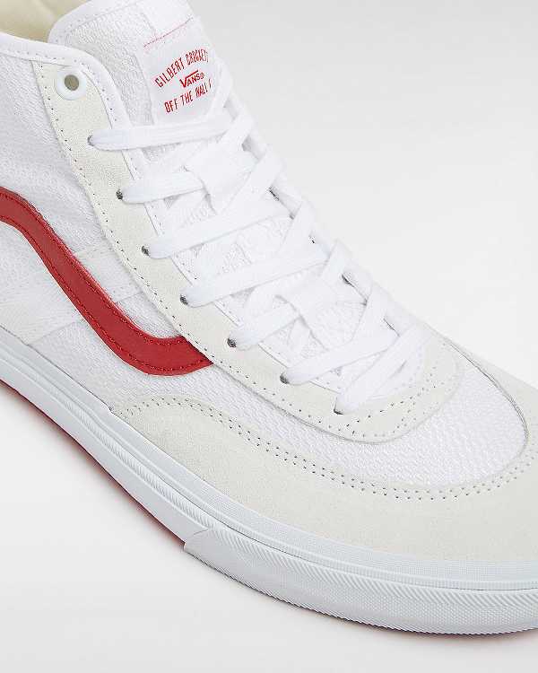 White / Beige Men Vans Crockett High Skate Shoes Canada | VN4370681