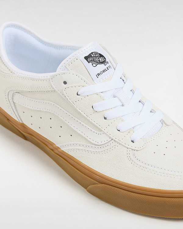 White / Beige Men Vans Rowley Classic Sneakers Canada | VN4716092