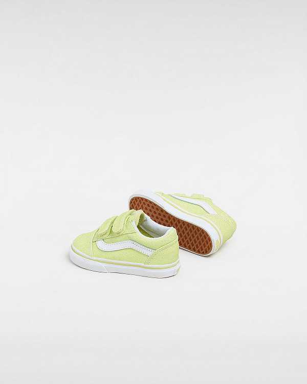 Yellow Kids' Vans Old Skool Hook and Loop Glitter (1-4 Years) Sneakers Canada | VN1325086