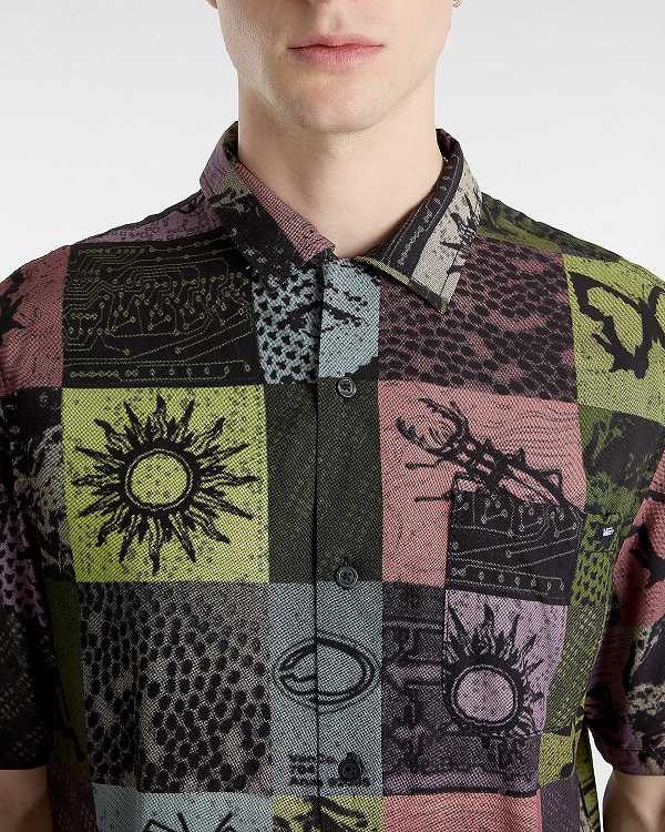Yellow Men Vans Camp Classic Collar Shirts Canada | VN7681945