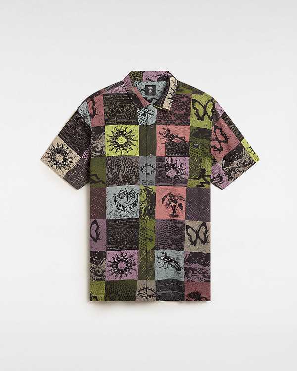 Yellow Men Vans Camp Classic Collar Shirts Canada | VN7681945
