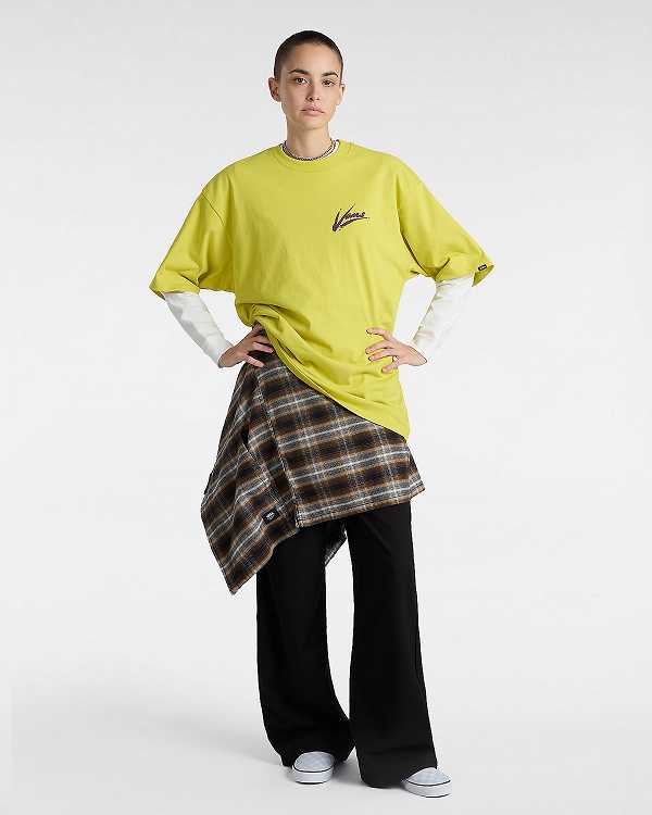 Yellow Men Vans Dettori Loose Fit T Shirts Canada | VN5849126