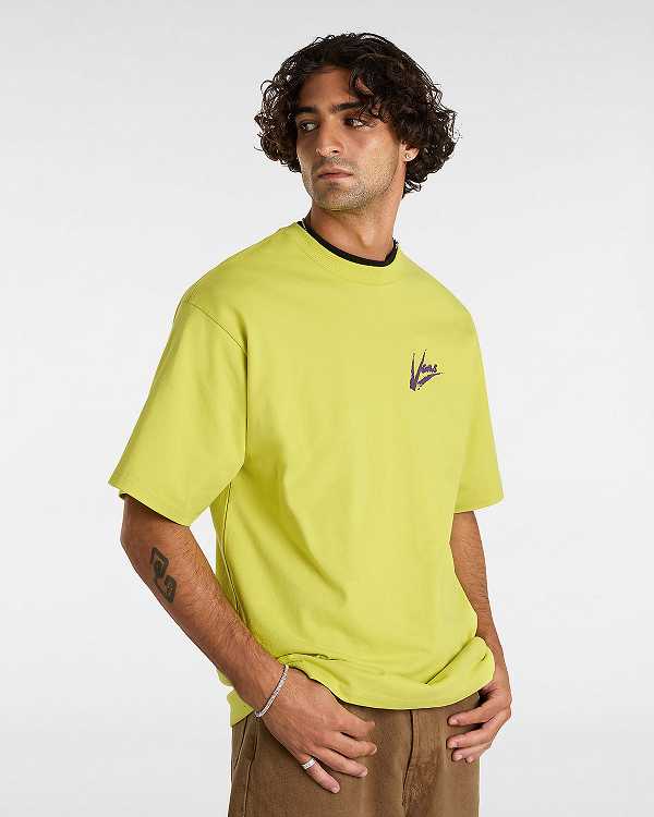 Yellow Men Vans Dettori Loose Fit T Shirts Canada | VN5849126