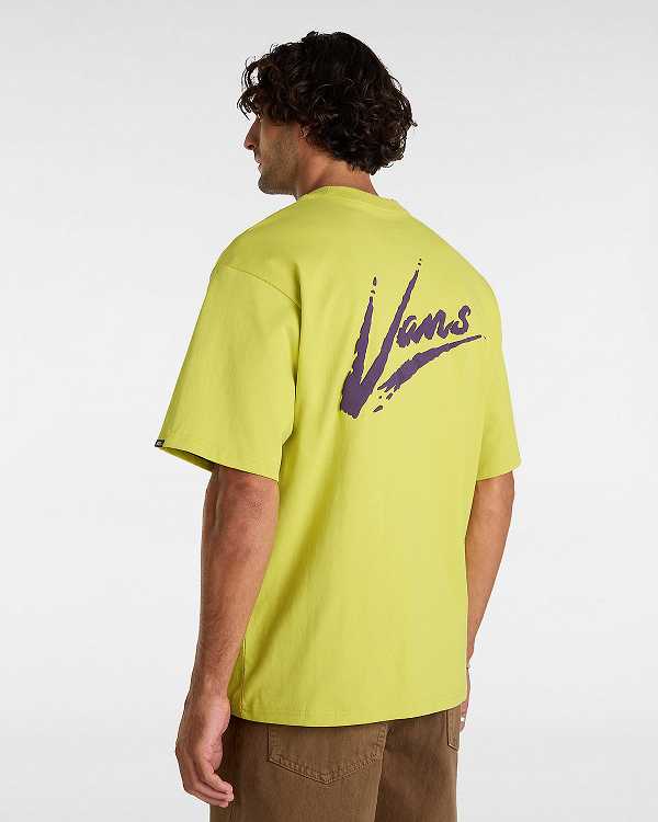 Yellow Men Vans Dettori Loose Fit T Shirts Canada | VN5849126