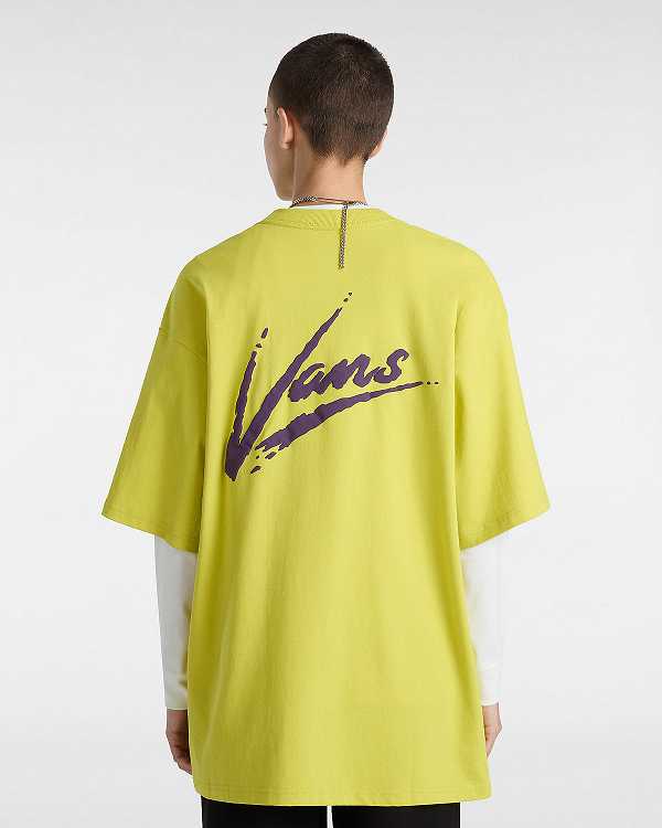 Yellow Men Vans Dettori Loose Fit T Shirts Canada | VN5849126