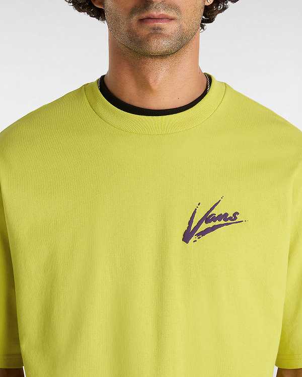 Yellow Men Vans Dettori Loose Fit T Shirts Canada | VN5849126