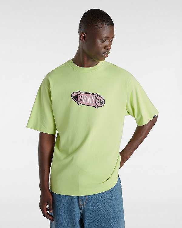 Yellow Men Vans Flipside Loose T Shirts Canada | VN9341758