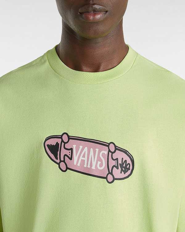 Yellow Men Vans Flipside Loose T Shirts Canada | VN9341758
